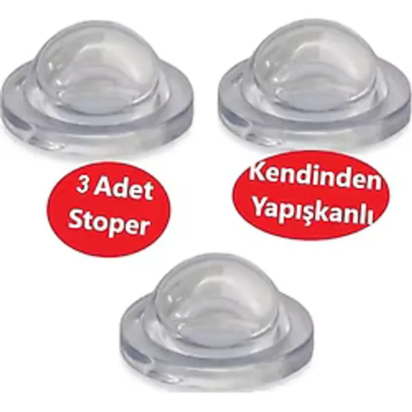 Adilon Silikon Kapı Stoperi Şeffaf 4 Adet Tamponu Yapışkanlı Şeffaf Kapı Kolu Stopu