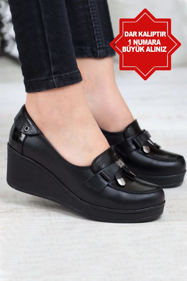 Adım Adım Kadın Hakiki Deri Ortopedik Ayakkabı ( 1 Beden Büyük Alınız )