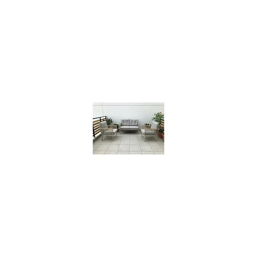 Adımshops Opal 2+1+1 (Antrasit) Metal Gövde Balkon-Bahçe-Kafe,Çay Seti,Koltuk Takımı,Oturma Grubu,Ofis Koltuğu