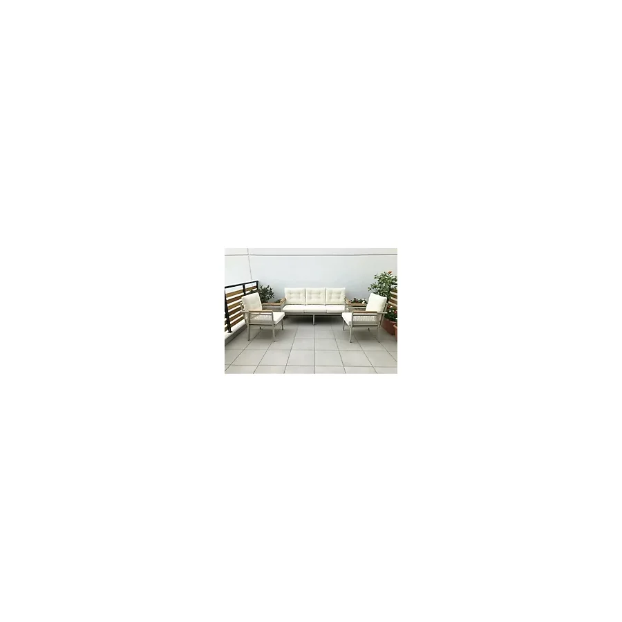 Adımshops Opal 3+1+1 (Gri) Metal Gövde Balkon-Bahçe-Kafe,Çay Seti,Koltuk Takımı,Oturma Grubu,Ofis Koltuğu