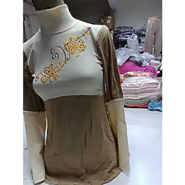 ADONİX Nakışlı Bohem Hamile Tunik bluz, Boğazlı, Uzun Kollu