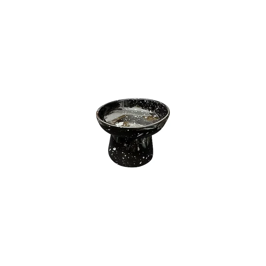 AEE Eğimli Yüksek Seramik Mama ve Su Kabı - Ergonomik Kedi Köpek Mama Kabı 14 cm Yükseklik, 13 cm Genişlik Sağlıklı, Dayanıklı, Kolay Temizlenebilir Boyun ve Omurga Dostu (Siyah)