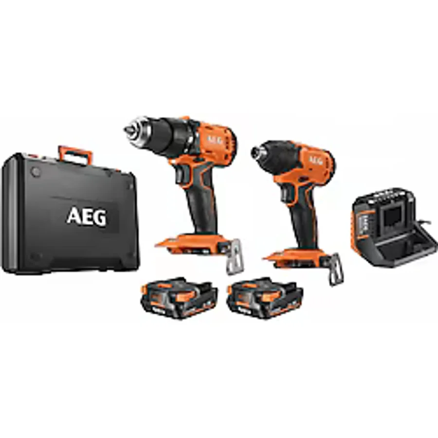 Aeg Jp1812-202C Combo Set (Bsb18g4 Darbelı Matkap + Bss18c2 Darbelı Vıdalama + 2Ah Aku + Şarj Cıhaz)