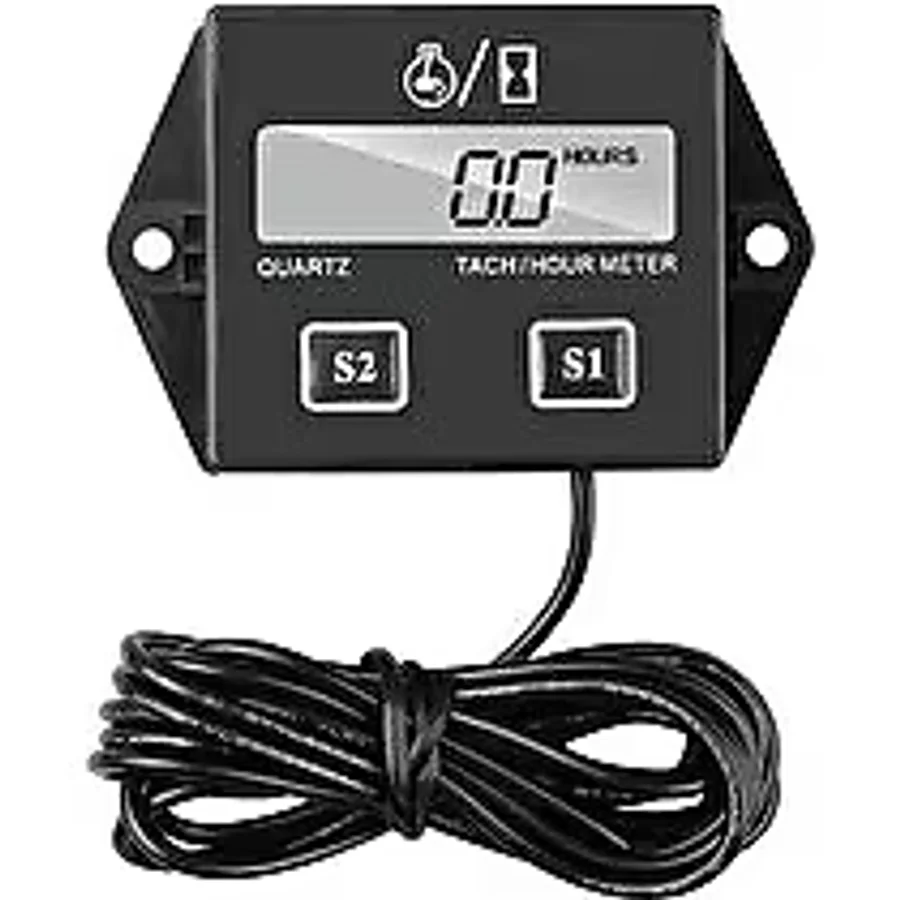 Aek-Tech Dt1112 Dijital 2 Zamanlı Motor Takometre Saat Ölçer Rpm Gümüş
