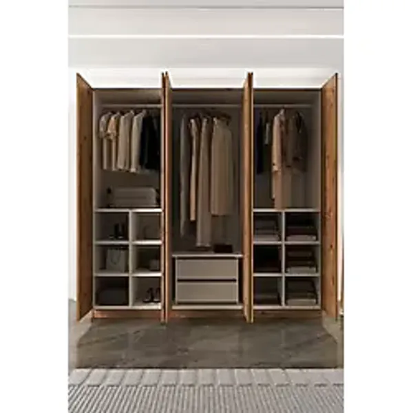 Aeka AE-2190 Hisar Atlantik Çam/atlantik Çam 6 Kapaklı Çok Bölmeli Askılı ve Raflı Geniş Hacimli Gardırop 210X210 cm