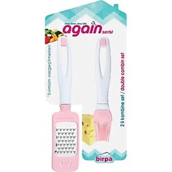 Again Saplı Mini Rende & Silikon Yumurta Fırçası Seti---B412