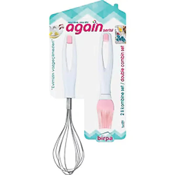 Again Silikon Yumurta Fırçası & No 1 Small Çırpıcı Seti---B411