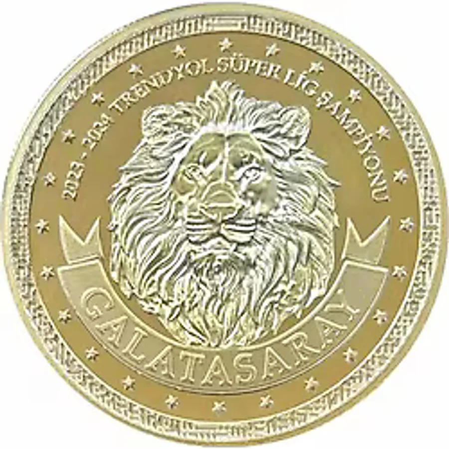 Agakulche Galatasaray 24. Şampiyonluk Kutulu Altın Kaplama Gümüş Sikke Coin