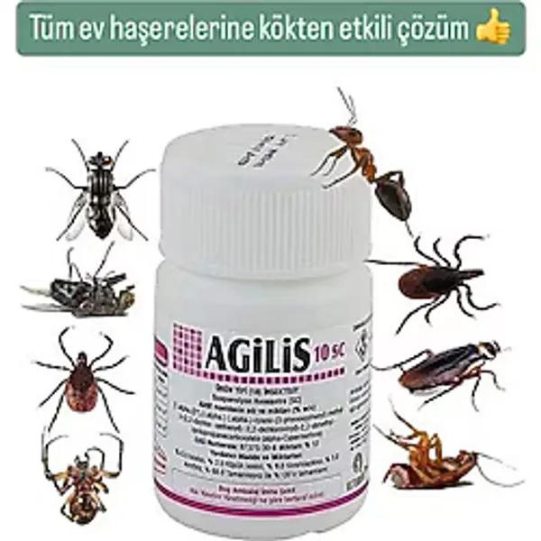 Agilis 10 Sc - Haşere Bocek Ilacı- Çevre ve Ev Ilacı - Hamam Böceği, Karasinek, Sivrisinek Öldürücü Ilacı, 3 Adet 50 ml Ambalaj