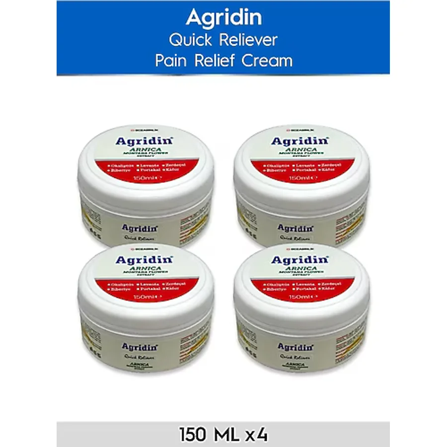 Agridin Ağrı Giderici Eklem Ve Kas Sağlığı Destek Kremi Arnica Montana Extract 4 Adet 150 ml