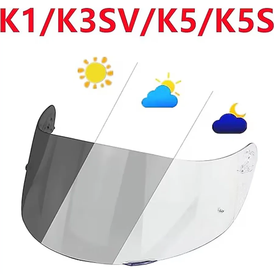 Agv K5 K3 Sv K1 Photochromic Işık Miktarına Göre Renk Değiştiren Vizör (Şeffaf - Siyah)
