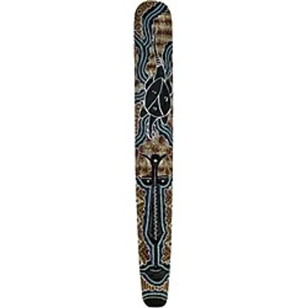 Ahşap Aborjin Mask 100 Cm Renkli Duvar Dekoru Maske