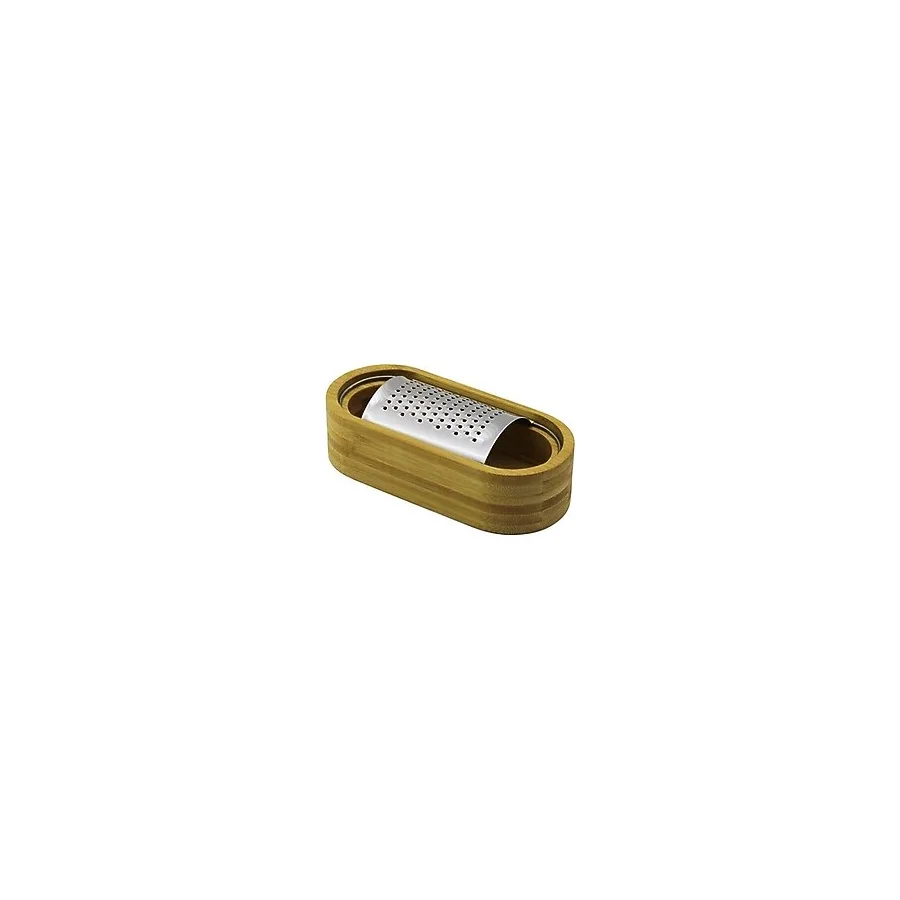 AHŞAP BAMBU HAZNELİ YATAY - OVAL METAL BOMBELİ MEYVE RENDESİ 7 X 15.5CM (Timya/Go1395) 199277