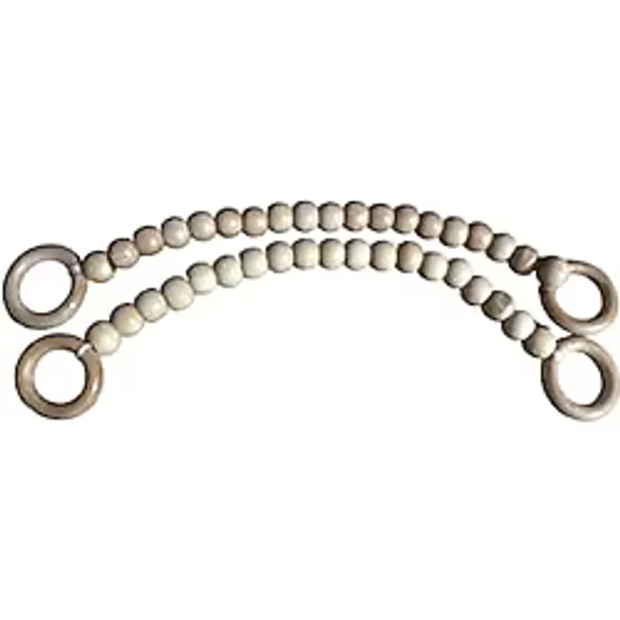 Ahşap Boncuklu Çanta Sapı Kahverengi 38 cm (1 Takım)