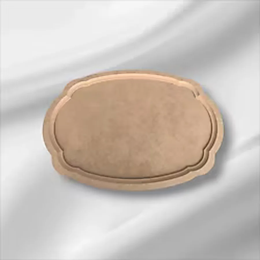Ahşap Boyanabilir Oval Dalgalı Büyük Nişan Tepsisi-Sunumluk