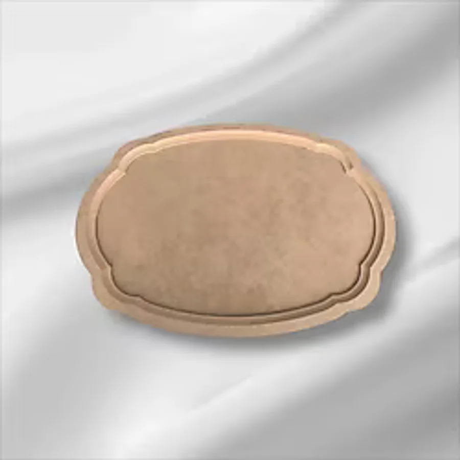 Ahşap Boyanabilir Oval Dalgalı Orta Boy Nişan Tepsisi-Sunumluk