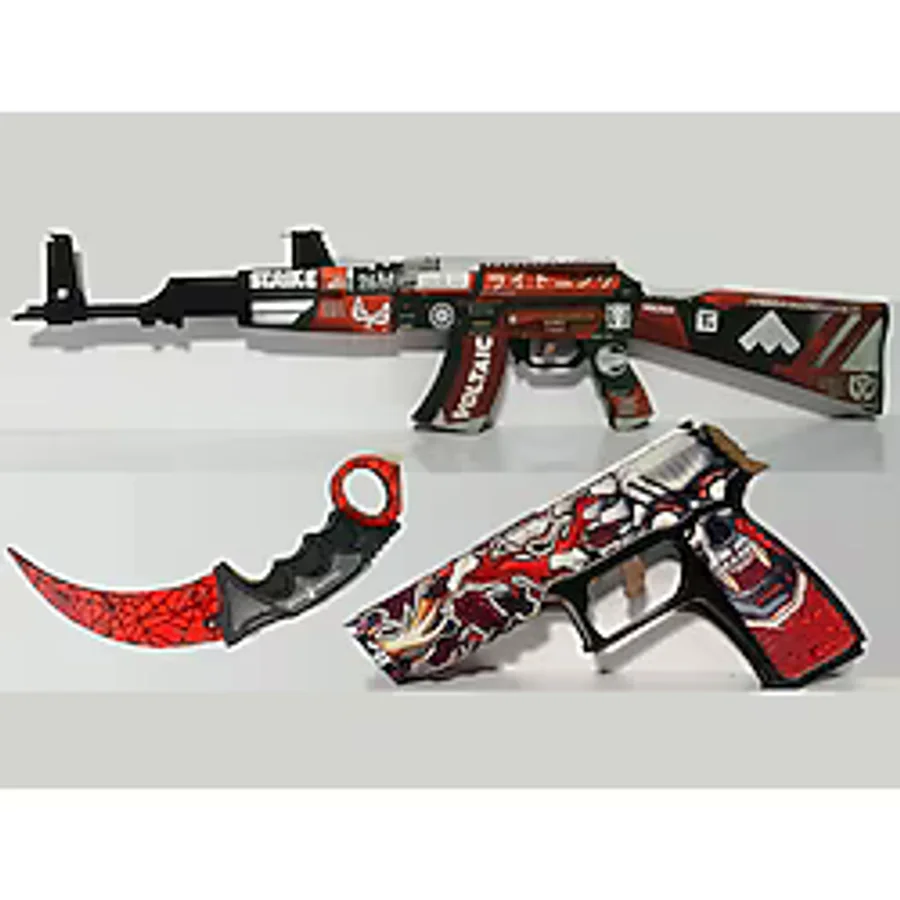 Ahşap Cs-Go Blood Sports Set3 Ak 47 Tüfek Tabanca ve ...