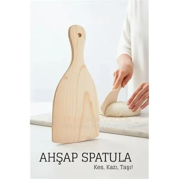 Ahşap Hamur Spatulası 21x9,5 cm - Doğal, Ergonomik ve Çok Amaçlı Mutfak Yardımcısı 717906