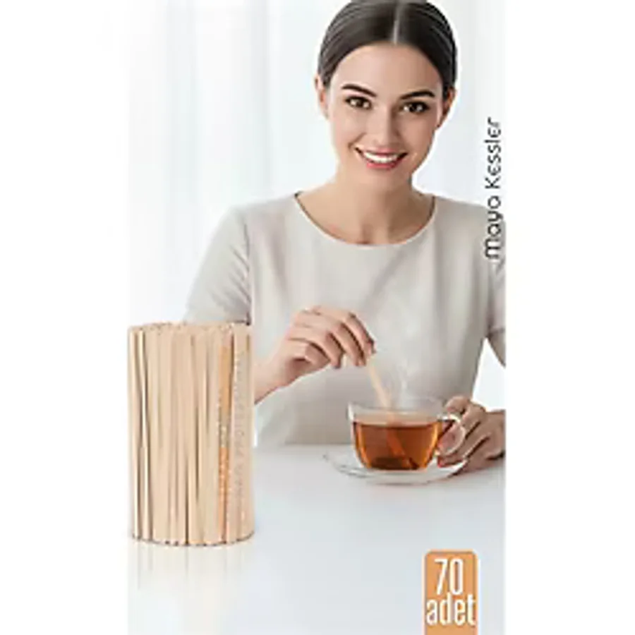 Ahşap Karıştırıcı Kaşık - 70'li Paket Çay, Kahve ve Servis İçin Hijyenik ve Pratik!