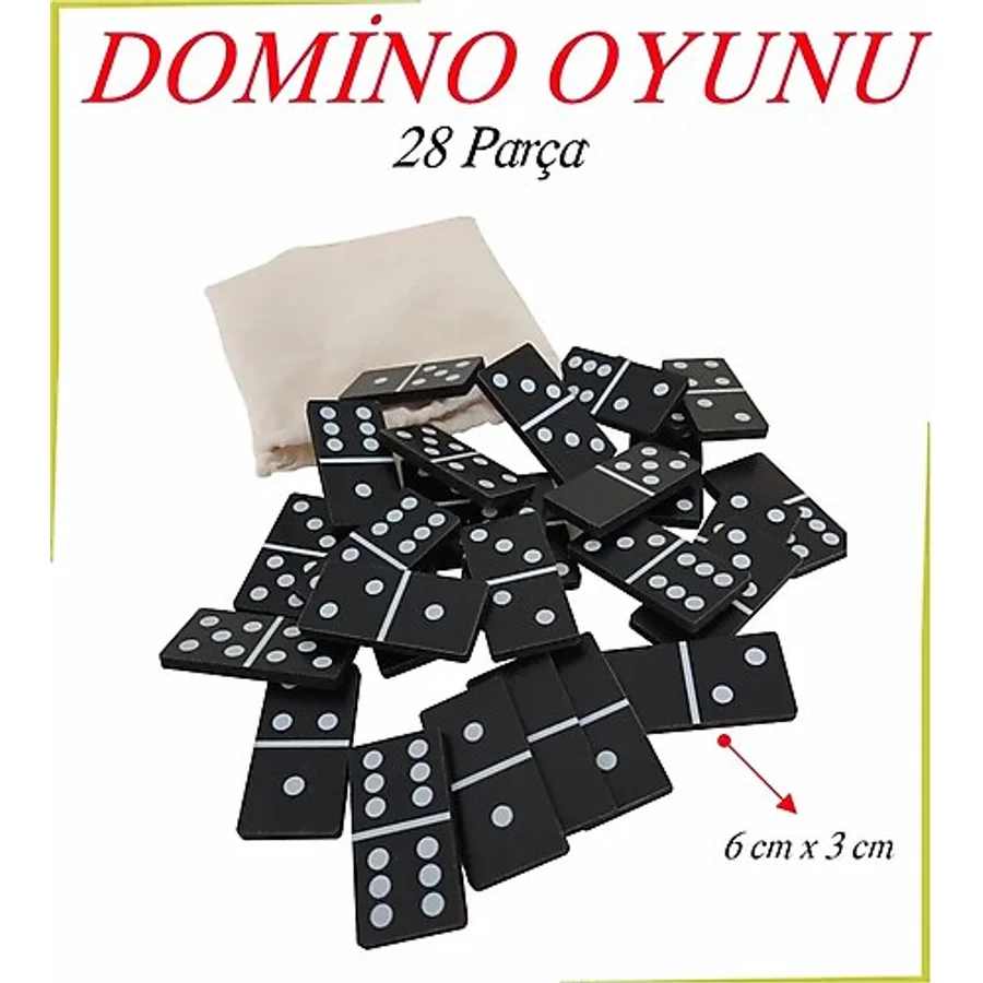 Ahşap Klasik Domino Oyunu 28 Parça