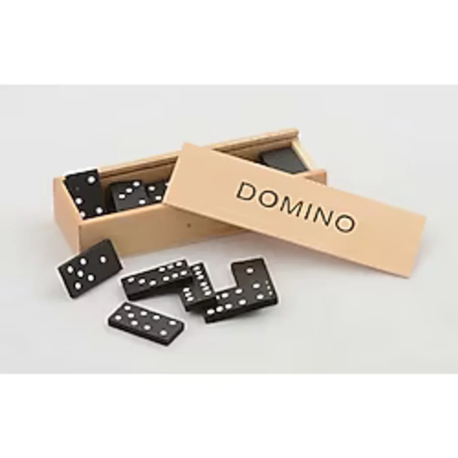 Ahşap Kutulu Domino - Klasik Zeka & Strateji Oyunu - KAHVERENGİ