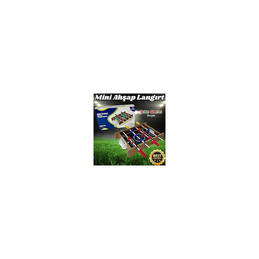 Ahşap Mini Langırt Seti - Ahşap Oyuncak - Futbol Oyuncakları - Top Oyuncak Langırt Setleri - Langırt