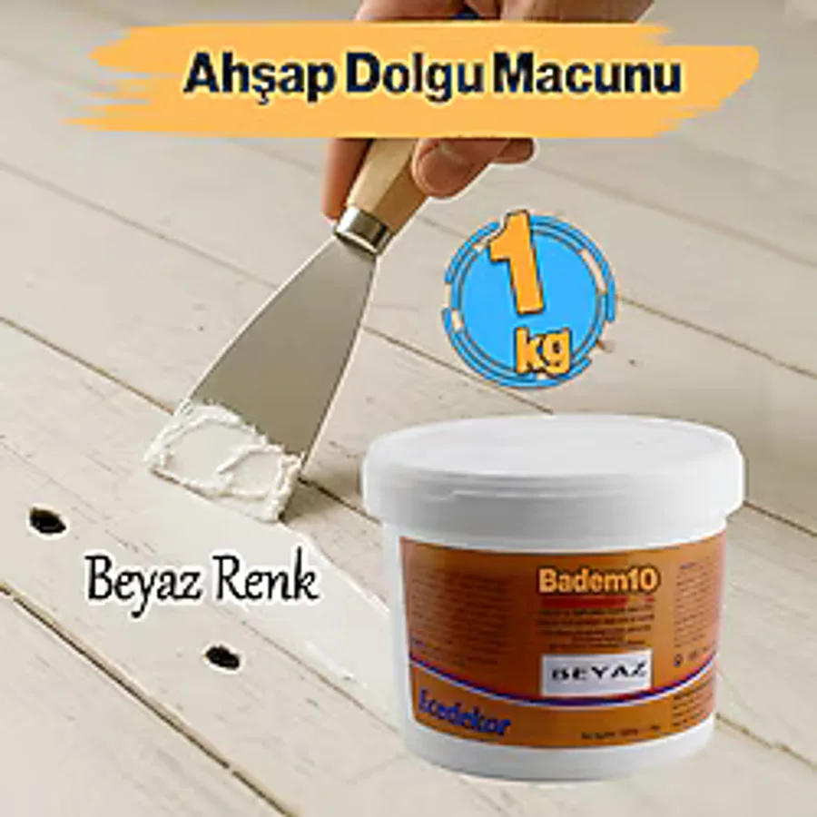 Ahşap Parke Çizik Giderici Masif Kaplama Beyaz Renk 1 Kg Tamir Dolgu Boşluk Doldurucu Onarım Macunu
