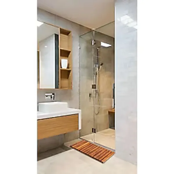 Ahşap Paspas Banyo Paspası Duşakabin Lavabo Kapı Önü Paspas 68x40 cm Büyük Boy