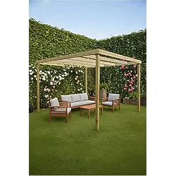 Ahşap Pergole Tente Çardak 250X250 cm - Eskitme Ceviz