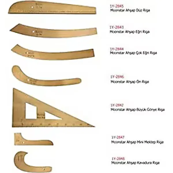 Ahşap Riga Cetvel Takım (7 Parça)