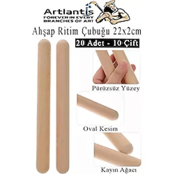 Ahşap Ritim Çubuğu 20 Adet 10 Çift Okul Öncesi Eğitici Anaokulu Ritim Tokmağı Çubukları Çocuk Etkinlik Perkusyon Müzik Aleti