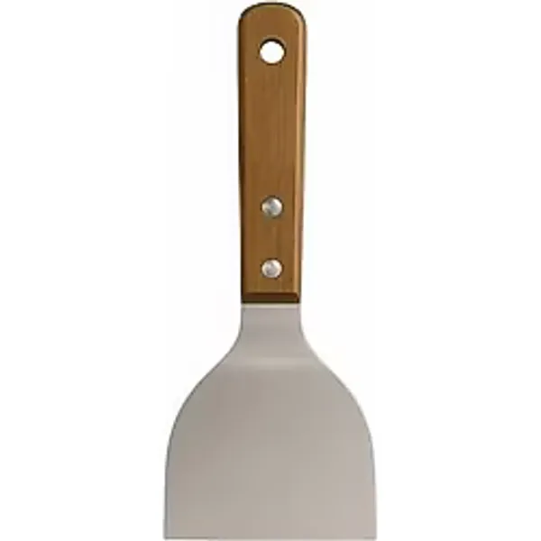Ahşap Saplı Paslanmaz Çelik Spatula - 24CM Eğilimli Çok Amaçlı Mutfak Spatulası Izgara, Burger, Sebze, Temizlik İçin Profesyonel Metal Spatula - 0,5 x 7 cm