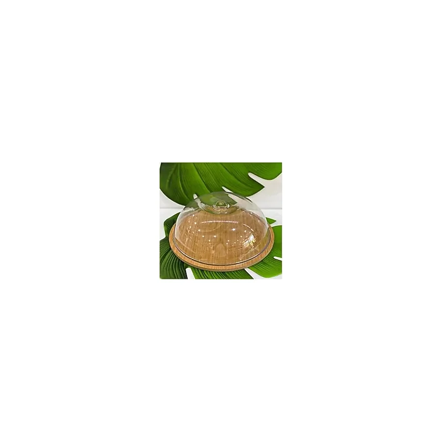 Ahşap Stand Akrilik Kap Büyük Kek Fanus (stand 31.5/kap 30cm)