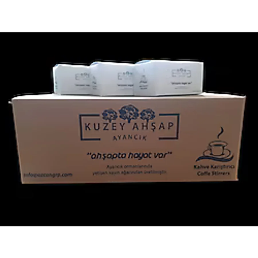 Ahşap Tahta Çay Kahve Karıştırıcı 24 X 500 Ahşap