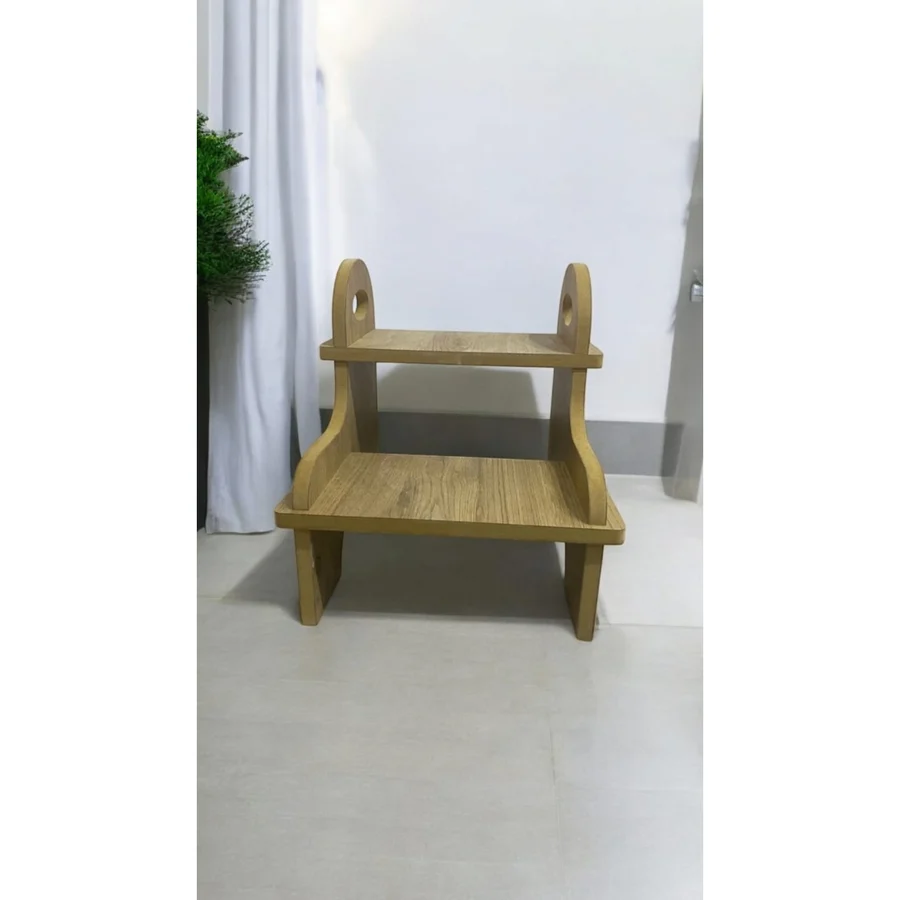 Ahşap Teslim Basamak Tabure Merdiven Tabure 2 Basamaklı Mdf - Kahverengi