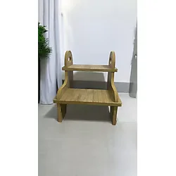 Ahşap Teslim Basamak Tabure Merdiven Tabure 2 Basamaklı Mdf - Kahverengi