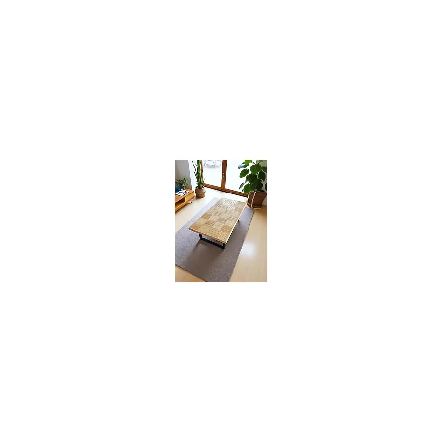 Ahşap vernikli Orta sehpa ahşap 120 X 60 cm çay kahve ofis salon sehpası metal ayak