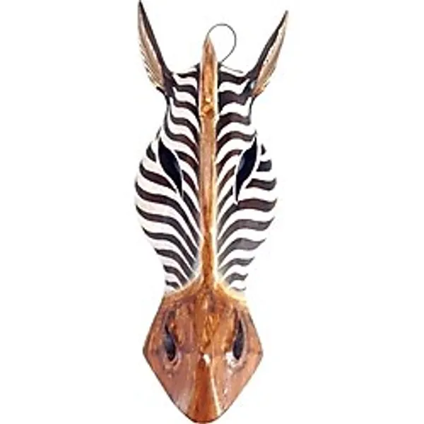 Ahşap Zebra Mask 30 Cm Dekoratif Duvar Dekoru