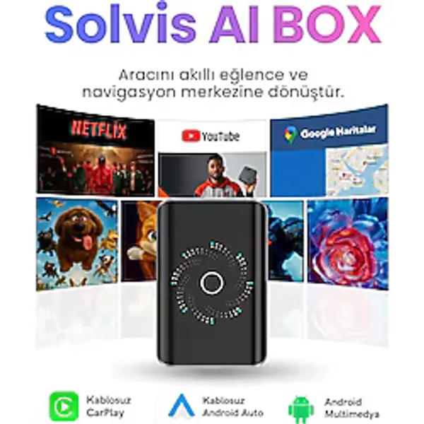 AI BOX Kablosuz CarPlay & Android Auto Multimedya Dönüştürücü