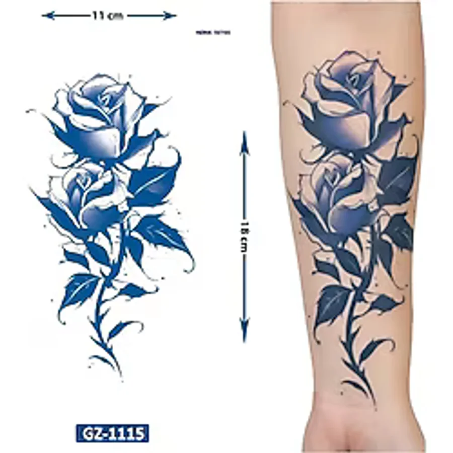 Airbrush Tattoo Gonca Gül 1 Ay Kalıcı Geçici Dövme Yapıştırma Dövme