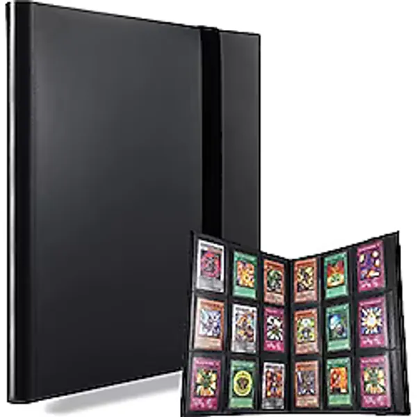 AITIME Spor Hayranları Oyun Kartı Koleksiyonu Klasörü, 360 Yandan Yükleme Ticari Kart Koleksiyonu Kitap MTG Pokemon Yugioh Kart Koruma Tutucu Oyun Kartları ve Kuponlar Koruyucu Saklama Kitabı (Siyah)