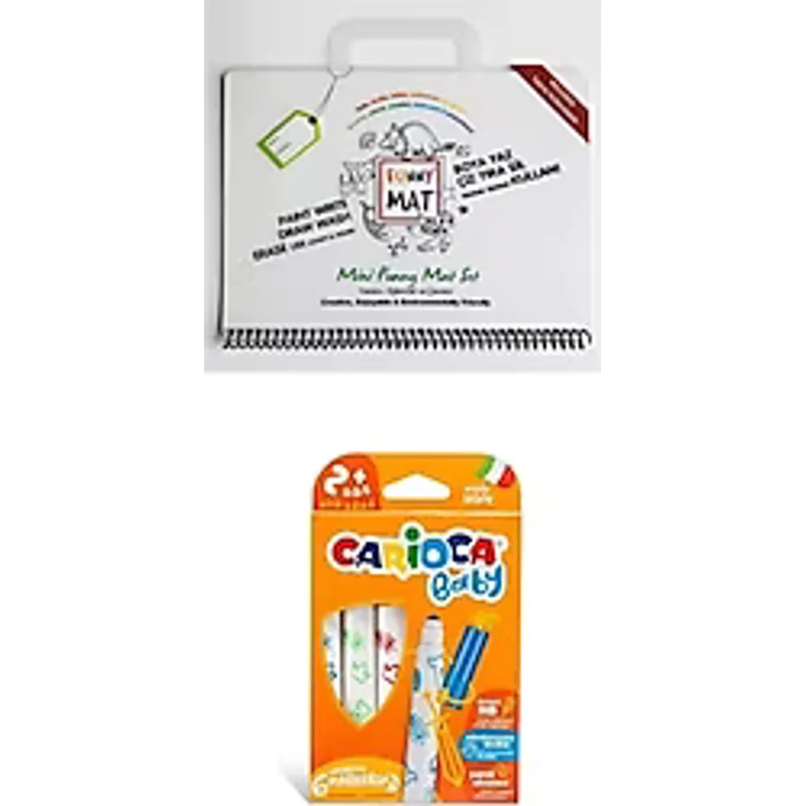 Akademi Çocuk Funny Mat Mini Set+Carioca Baby 6'lı Jumbo Keçeli Kalem