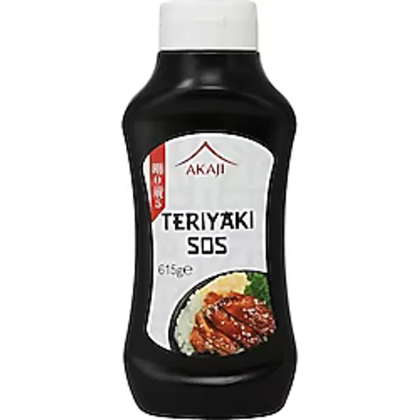 Akaji Teriyaki Sos 615 ml - Japonesque Sıkma Şişe - Et, Tavuk, Balık & Sebze İçin Premium Marinasyon ve Pişirme Sosu - 1 kg