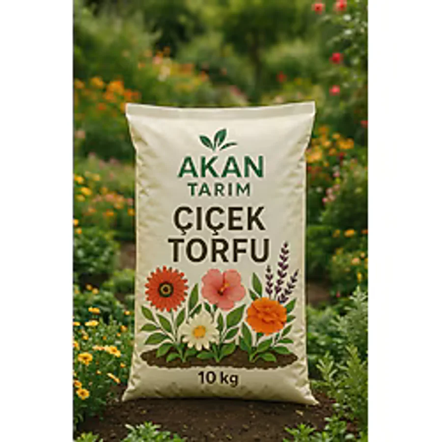 Akan Tarım Yüksek Kaliteli Çiçek Torfu - 10 kg Bitkiler İçin Özel Çiçek Toprağı