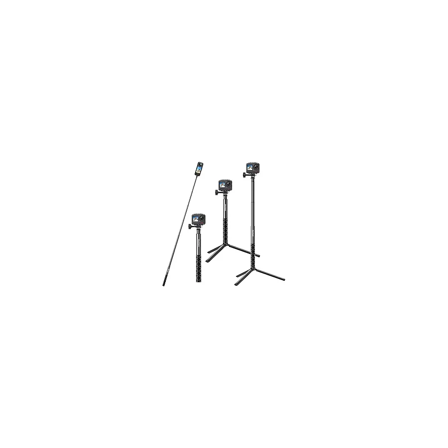 Akaso Uzatılabilir Selfie Çubuğu ve Tripod Standı Aksiyon Kamera Aksesuarı 120 cm - Siyah - Standart
