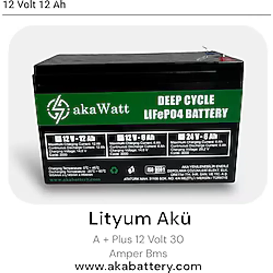 Akawatt Lityum Akü 12v 12ah Lityum Lifepo4 Batarya