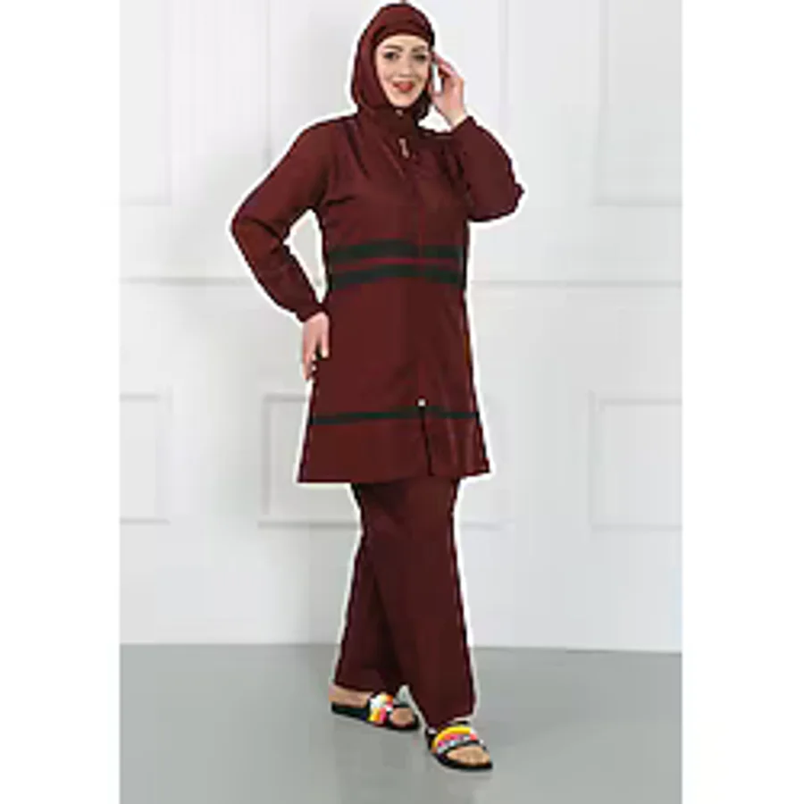 Akbeniz Büyük Beden Tesettür Mayo Bordo 44020-bordo Bordo