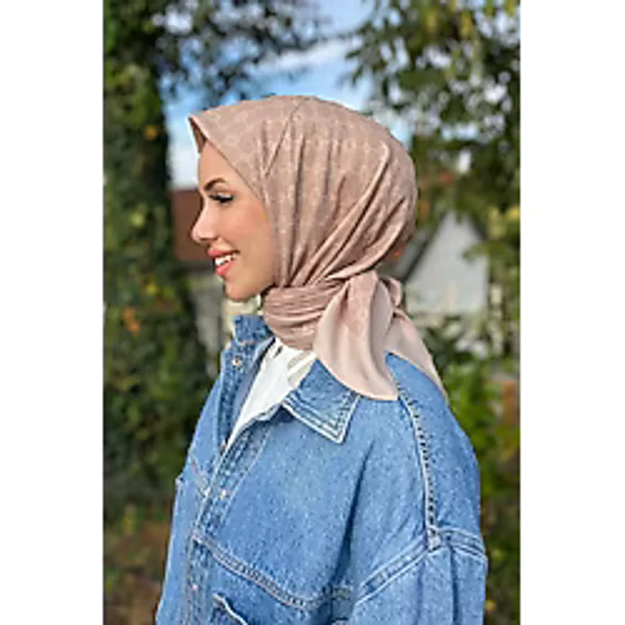 Aker Elegance Monogram Eşarp - 1090500-983 - Sütlü Kahve