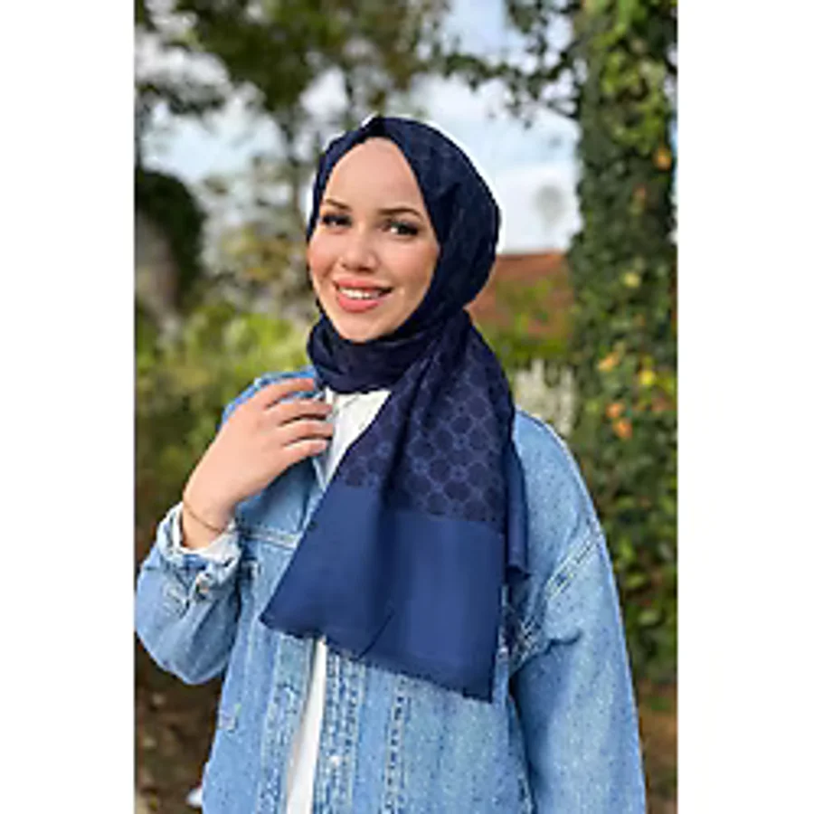Aker Elegance Monogram Şal - 1090100-921 - Lacivert