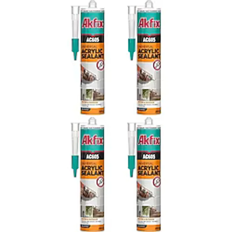 Akfix 4 Adet Genel Amaçlı Beyaz Akrilik Mastik 500 Ml Ac605